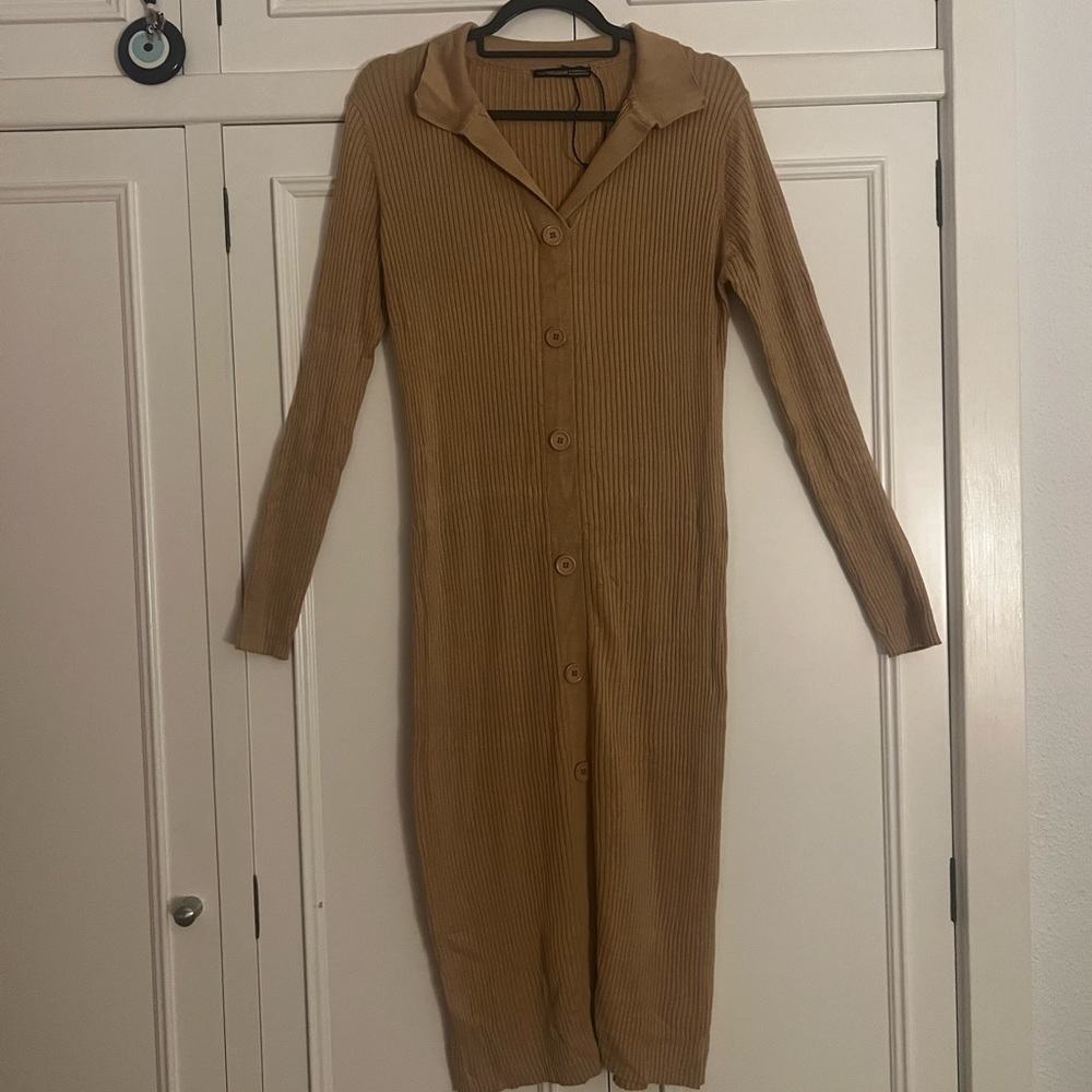 Cute Beige Midi Dress